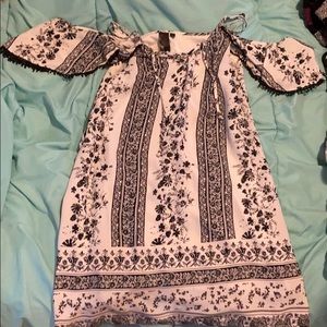 Black and white flow dress